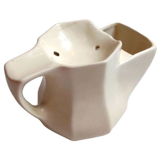 Vintage White Ceramic Shaving Mug‎ with Tropical Bird on Tree - Picture 3 of 9